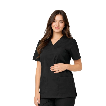 Bluza chirurgiczna bawełna 100% czarna roz. XS